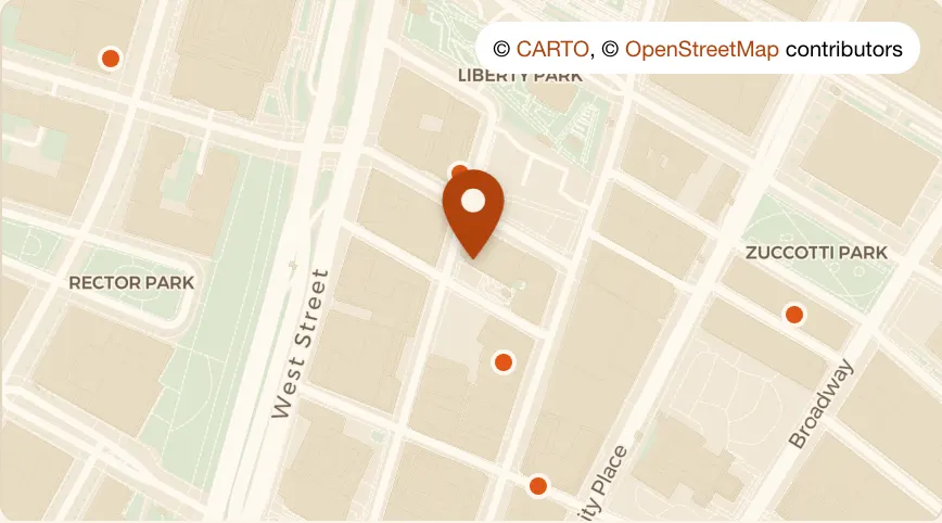 Map: Skinos at 123 Washington Street, Financial District