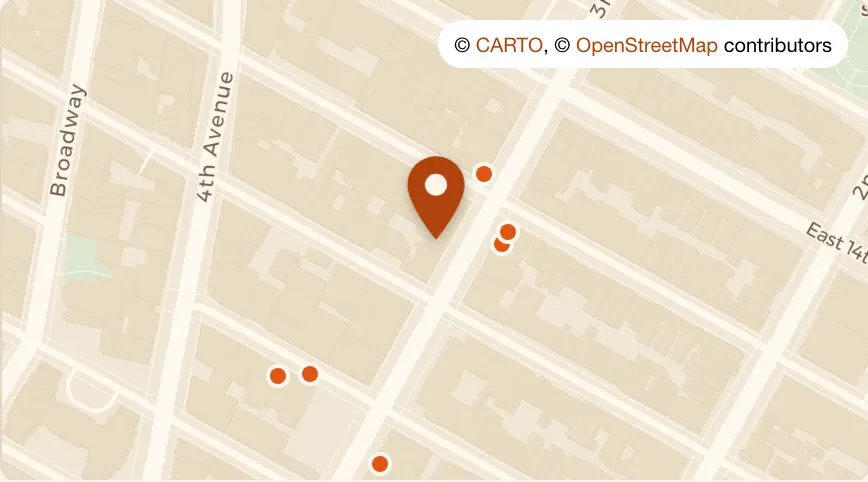 Map: Smashed NYC East Village at 94 3rd Ave, East Village
