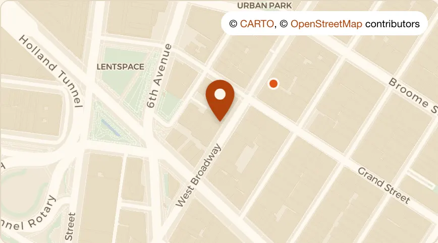 Map: Soho Diner at 320 West Broadway, SoHo