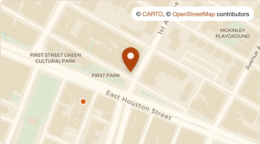 Map: Superbueno at 13 First Avenue, East Village