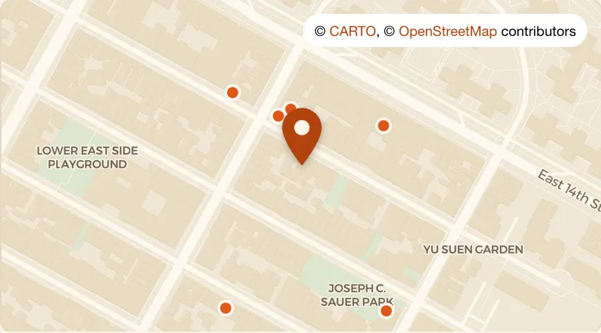Map: Sushi W - East Village at 506 E 13th St, East Village