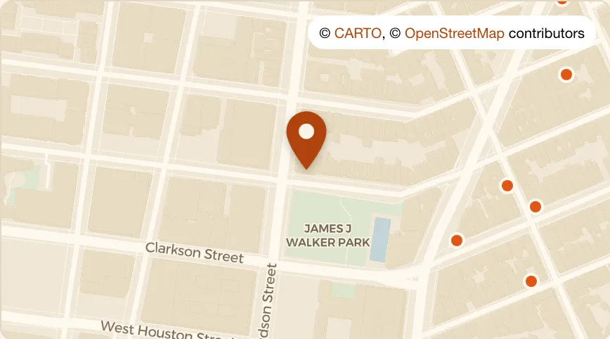 Map: The Clam at 420 Hudson St, West Village