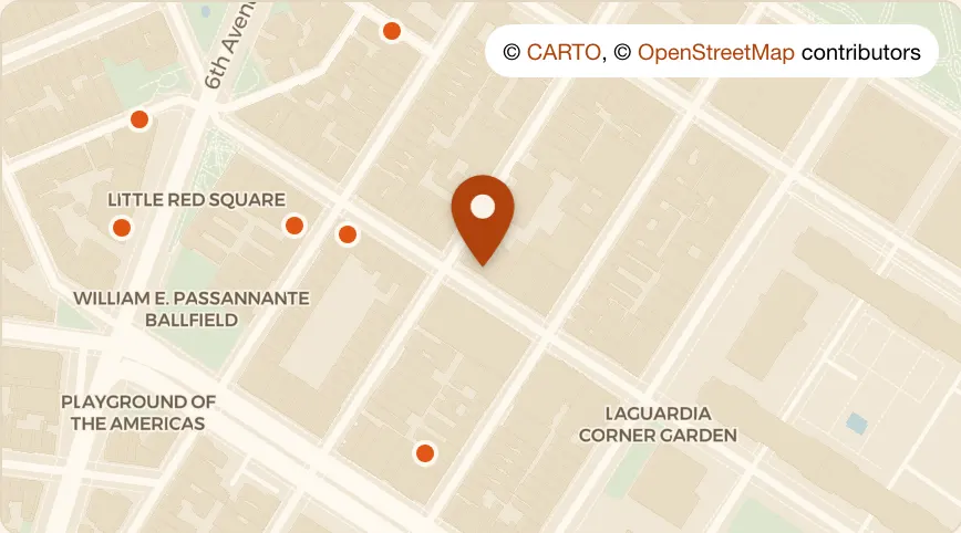 Map: The Comedy Shop at 167 Bleecker Street, Greenwich Village