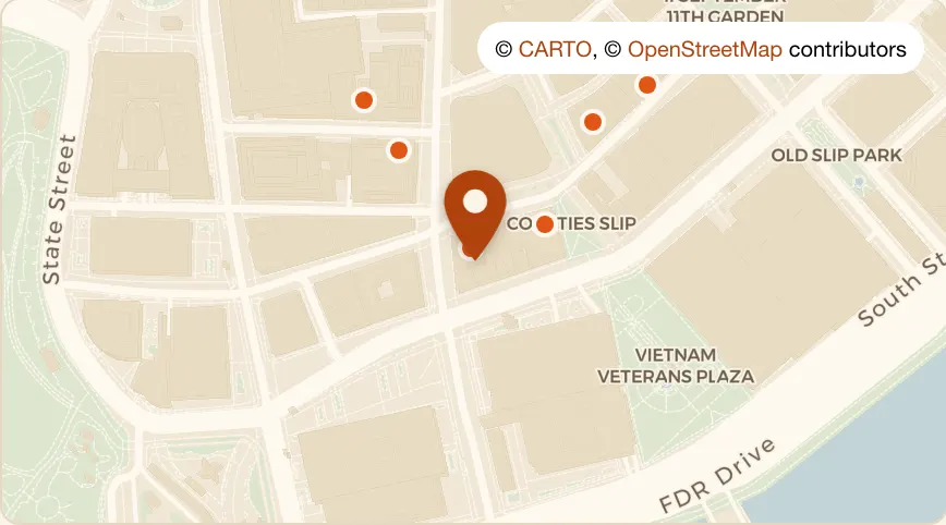 Map: The Dead Rabbit at 30 Water St, Financial District