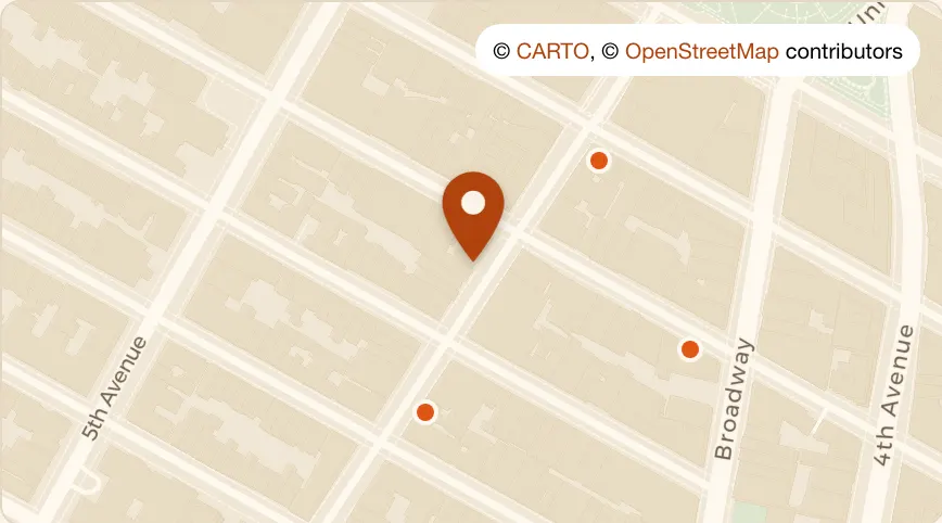 Map: The Grey Dog - Greenwich Village at 90 University Place, Greenwich Village