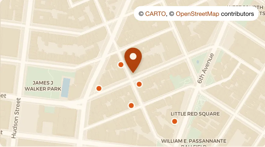 Map: The Grey Dog - West Village at 49 Carmine Street, West Village