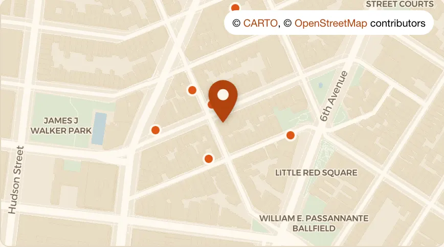 Map: The Market Table at 54 Carmine Street, West Village