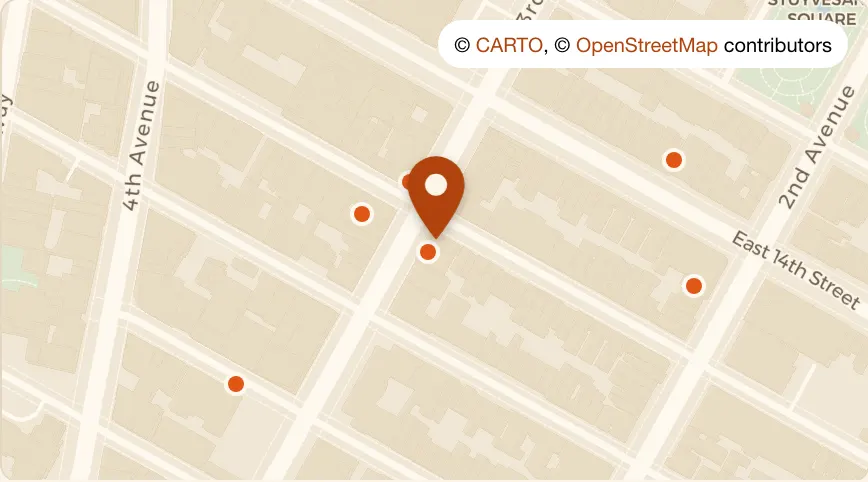 Map: The Penny Farthing at 103 Third Avenue, East Village