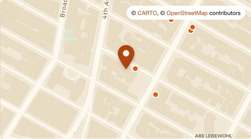 Map: The Ready Cantina at 112 E 11th St, East Village