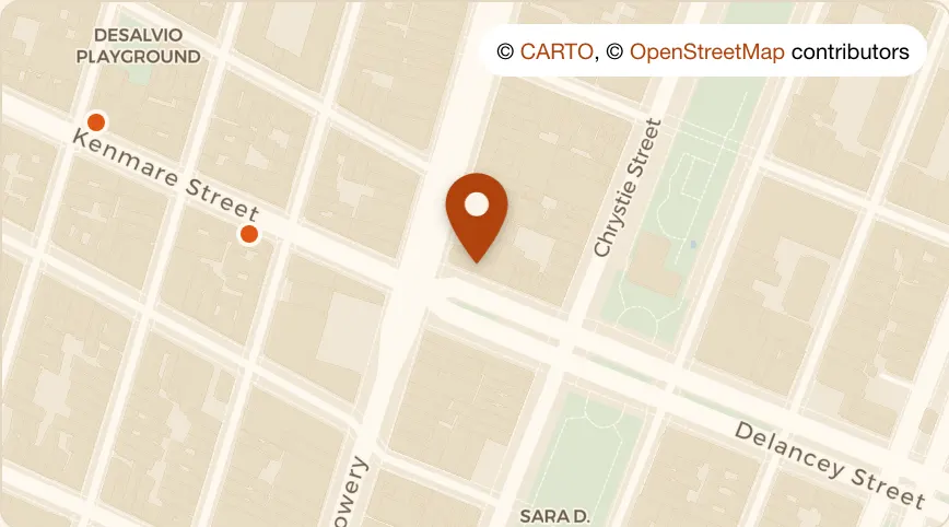 Map: The Ripple Room at 183 Bowery, Lower East Side