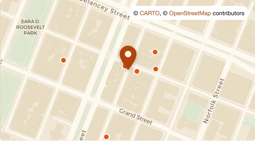 Map: The Ten Bells at 247 Broome St, Lower East Side