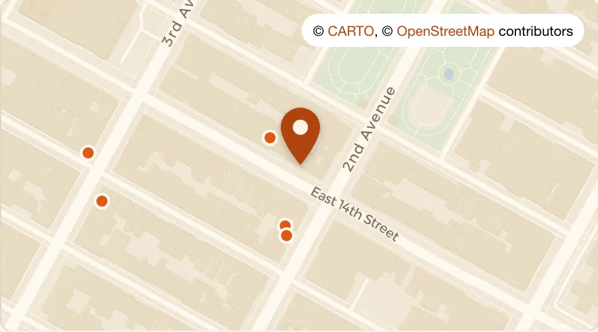 Map: The Winslow at 243 East 14th Street, East Village