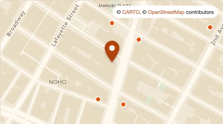 Map: The Wren at 344 Bowery, NoHo