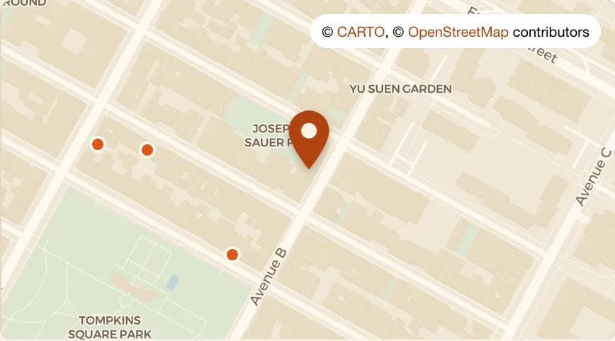 Map: The York at 186 Avenue B, East Village