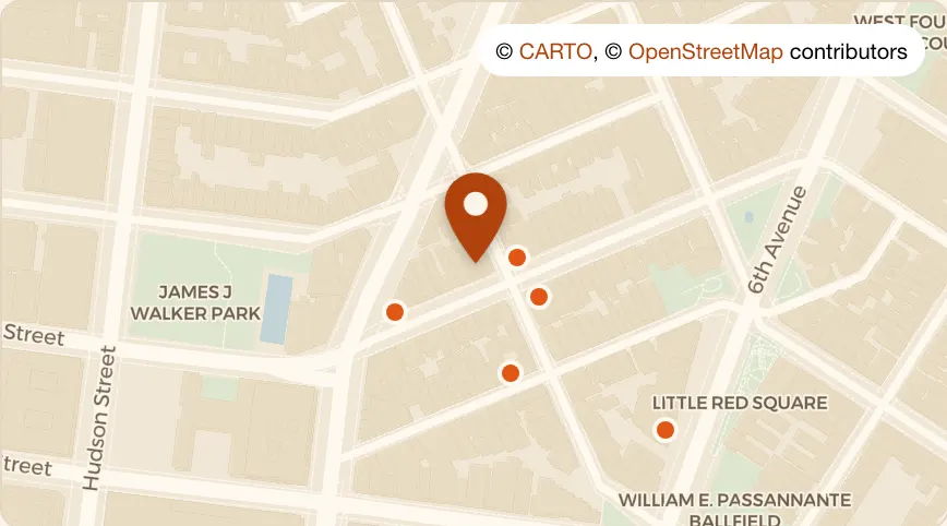 Map: Top Thai 55 Carmine at 55 Carmine Street, West Village