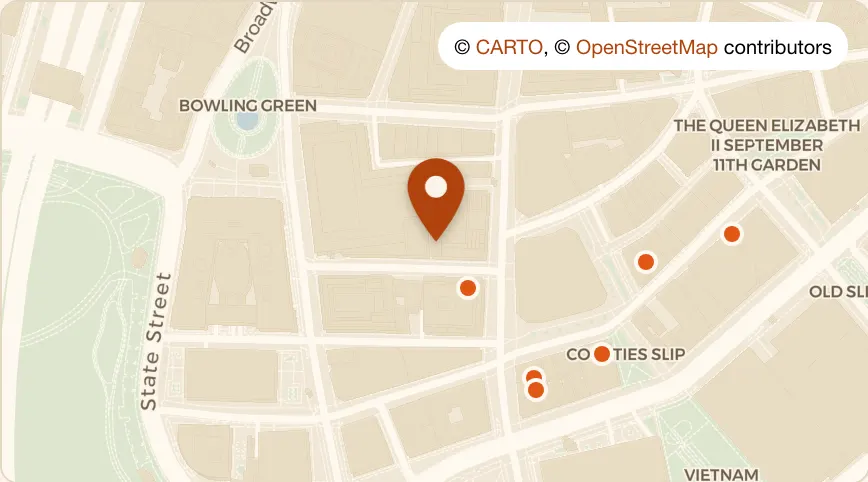 Map: Toro Loco at 15 Stone St, Financial District
