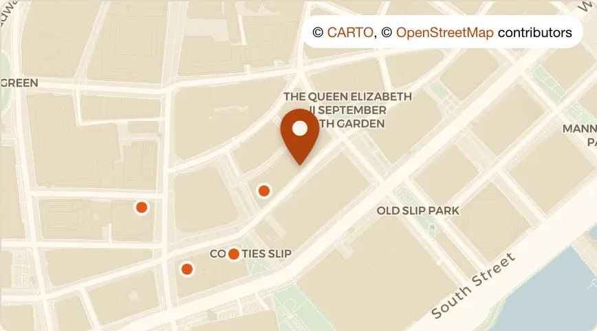 Map: Ulysses Folk House at 95 Pearl St, Financial District