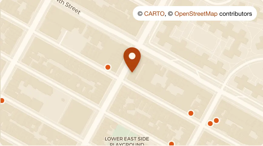 Map: Veeray Da Dhaba at 222 1st Ave, East Village