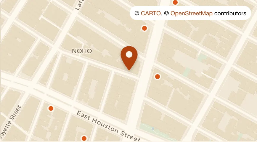 Map: Von at 3 Bleecker Street, NoHo