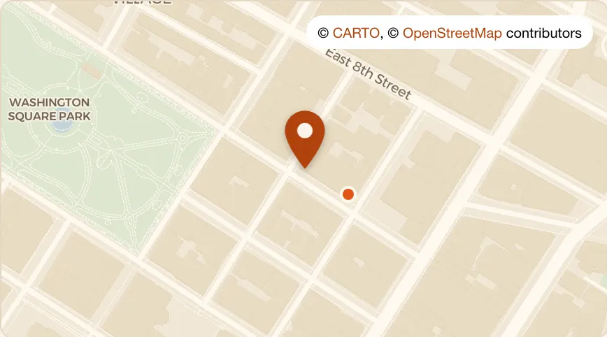 Map: White Oak Tavern at 21 Waverly Place, Greenwich Village