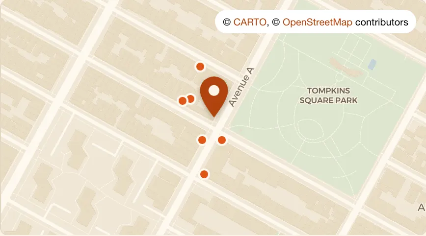 Map: Yuca Bar at 111 Avenue A, East Village